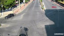 Çanakkale'de trafik kazası mobese kameralarına yansıdı