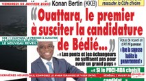 Le Titrologue du 03 Janvier 2020 : KKB, « Ouattara, le premier à susciter la candidature de Bédié… »