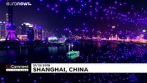 Shanghái sustituye los fuegos artificiales por drones para recibir 2020