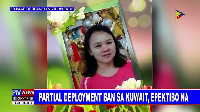 Partial deployment ban sa Kuwait, epektibo na