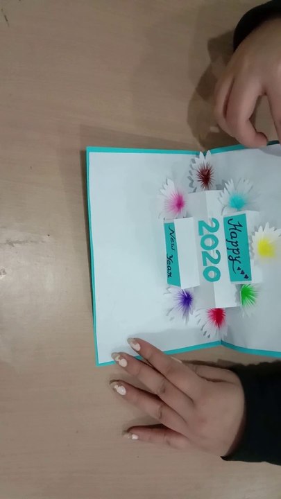 Greeting Card for New Year 2020 | How to make Pop-Up Greeting Cards with Color Paper | Latest Happy New Year Greeting Cards design Ideas | Easy and simple Greeting Card at home