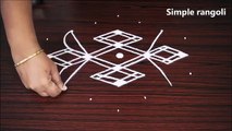 Aadi month Simple kolam with 6X3 dots   Muggulu   Simple rangoli   Daily rangoli