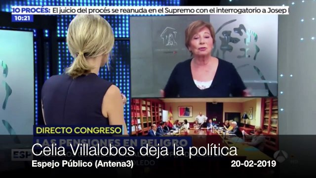 Celia Villalobos comunica en directo en Antena3 que su carrera política ha terminado