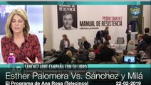 Esther Palomera se coloca del lado de los que apedrean a Sánchez (y de paso a Milá)