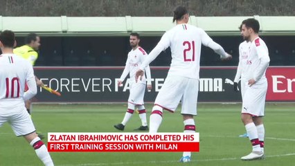 Ibrahimovic scores in first Milan training session