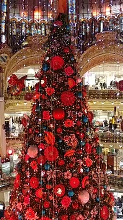 Grand sapin de NOEL 2019 des Galeries LAFAYETTE PARIS Bvd HAUSMANN
