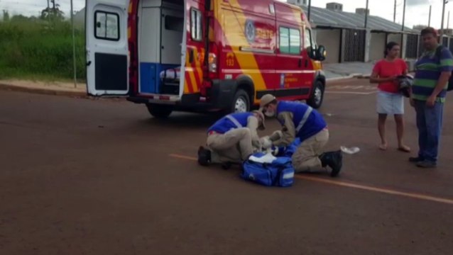 Condutor de Biz fica ferido em colisão contra Audi no Bairro Esmeralda