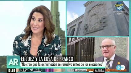 El chascarrillo de Ana Rosa sobre la salida de Franco de la tumba...