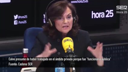 Carmen Calvo presume de haber trabajado en el ámbito privado porque fue "funcionaria pública"