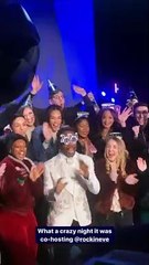 Joseph Karre on stage with Billy Porter at New Years Rockin Eve 2020