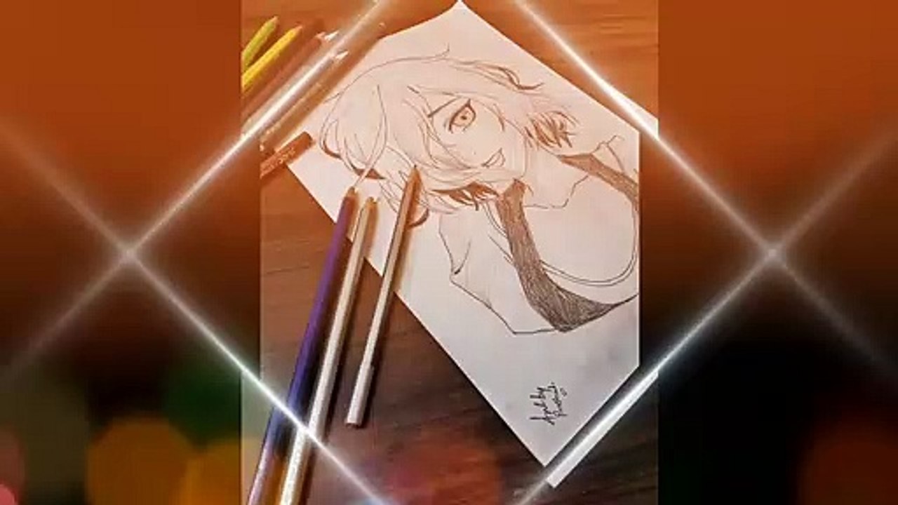 A cute girl pencil sketch