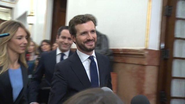 Líderes políticos llegan al hemiciclo para asistir a la sesión de investidura