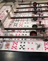 This is how a set of picker cards is cut into squares and sorted