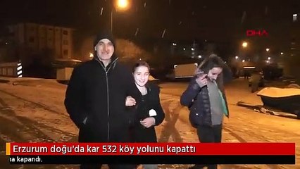 Erzurum doğu'da kar 532 köy yolunu kapattı