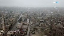 Suriye rejimi ve Rusya'nın İdlib'de düzenlediği saldırılar, havadan görüntülendi