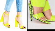 Neon Colour High Heels 2020/Latest Neon green Wedges/ Neon Green High Heels Fashion 2020