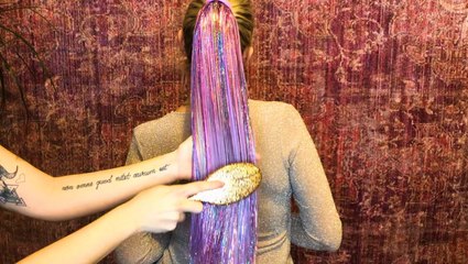 A company made glitter ponytail extensions that add sparkle to your hair