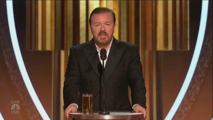 Video herunterladen: Ricky Gervais dézingue tout le monde du cinéma dans son speech des Golden Globes 2020