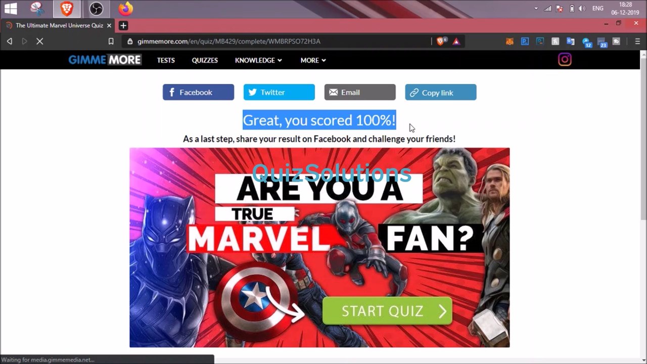 Gimmemore The Ultimate Marvel Universe Quiz Answers 10 Questions Score 100% Video QuizSolutions