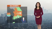 [날씨] 경기 남부·충청·전북 미세 '나쁨'...동쪽 양호 / YTN