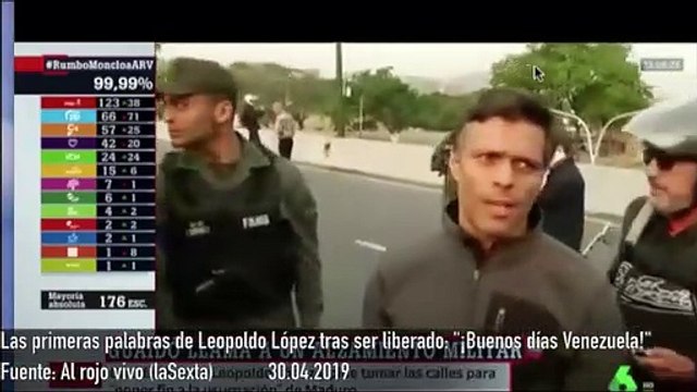 Las primeras palabras del opositor Leopoldo López tras ser liberado: ¡Buenos días, Venezuela!