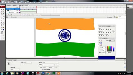 Indian flag animation in adobe flash cs3