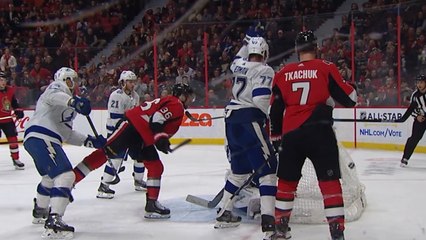 Colin White's heads puck into net, but goal is disallowed