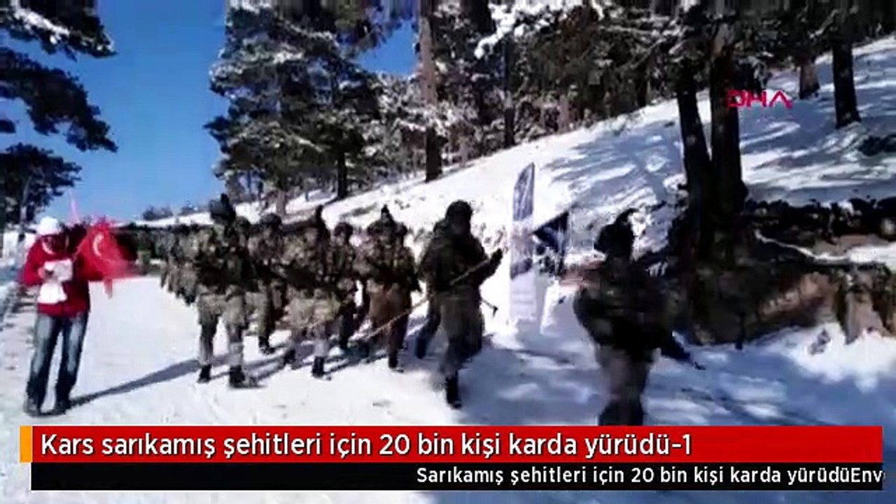 Kars sarıkamış şehitleri için 20 bin kişi karda yürüdü-1