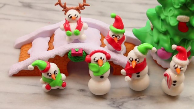 How to Make Cute Mini Christmas Snowman Art! Satisfying Clay Cracking ASMR Video Compilation #20!