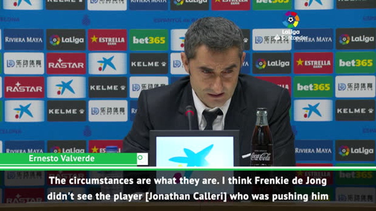 Valverde believes Barcelona's de Jong didn't see Calleri