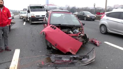 Tem otoyolu'ndaki zincirleme kaza... anne ve bebeği hafif yaralı olarak kurtuldu