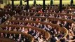 Los diputados del PSOE aplauden a la portavoz de Bildu