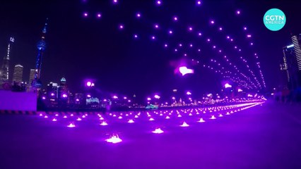 2,000 drones light up night sky in Shanghai to welcome new year
