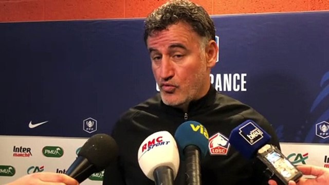 Football - La réaction de Christophe Galtier après Raon-l'Etape - Lille