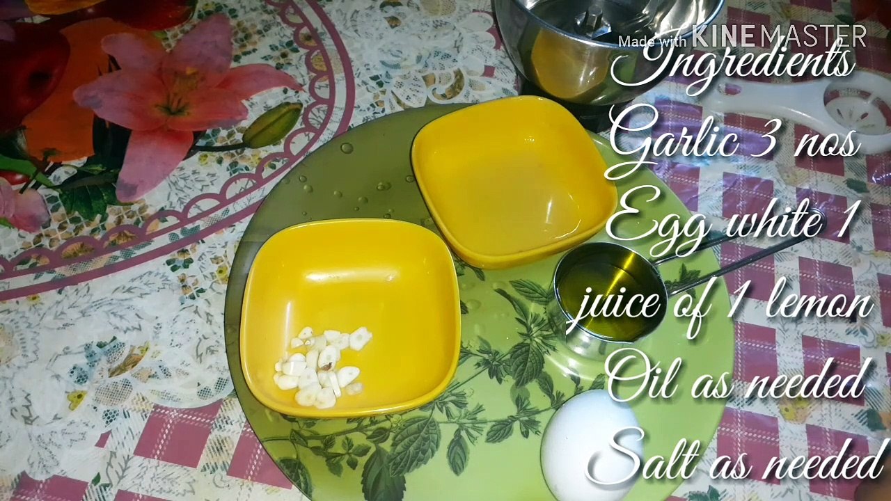 ARABIC RESTAURANT STYLE GARLIC SAUCE/GARLIC DIP/GARLIC MAYONNAISE/MIDDLE EASTERN TOUM RECIPE