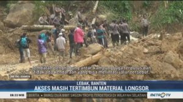 Akses Jalan Utama di Lebak Tertimbun Material Longsor