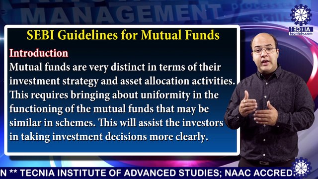 MBA || Dr. Varun Kumar || SEBI Guidelines for Mutual Funds || TIAS || TECNIA TV