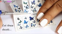 Nail Art Tutorial_ NO DRAWING! - Butterfly Decals __ SuperWowStyle Prachi