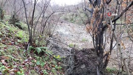 3 evin boşatıldığı heyelanın ardından hasar tespit çalışmaları başlatıldı