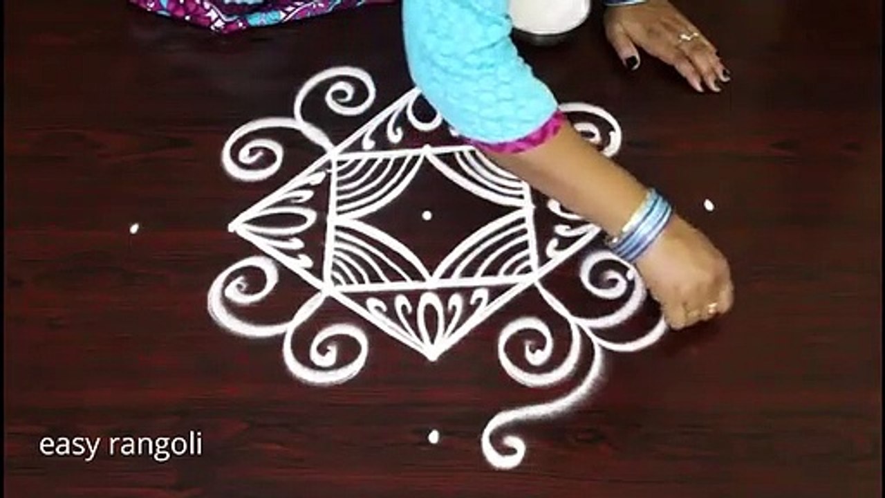 beautiful & creative muggulu rangoli designs with 7 dots   latest easy & simple kolam art