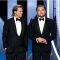 مزحة براد بيت Brad Pitt مع صديقه ليوناردو ديكابريو Leonardo DiCaprio بحفل غولدن غلوب