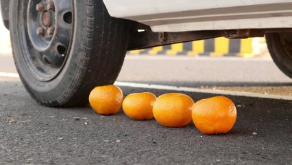 Oranges Vs Car Wheel Experiment | Crash Test & Experiment