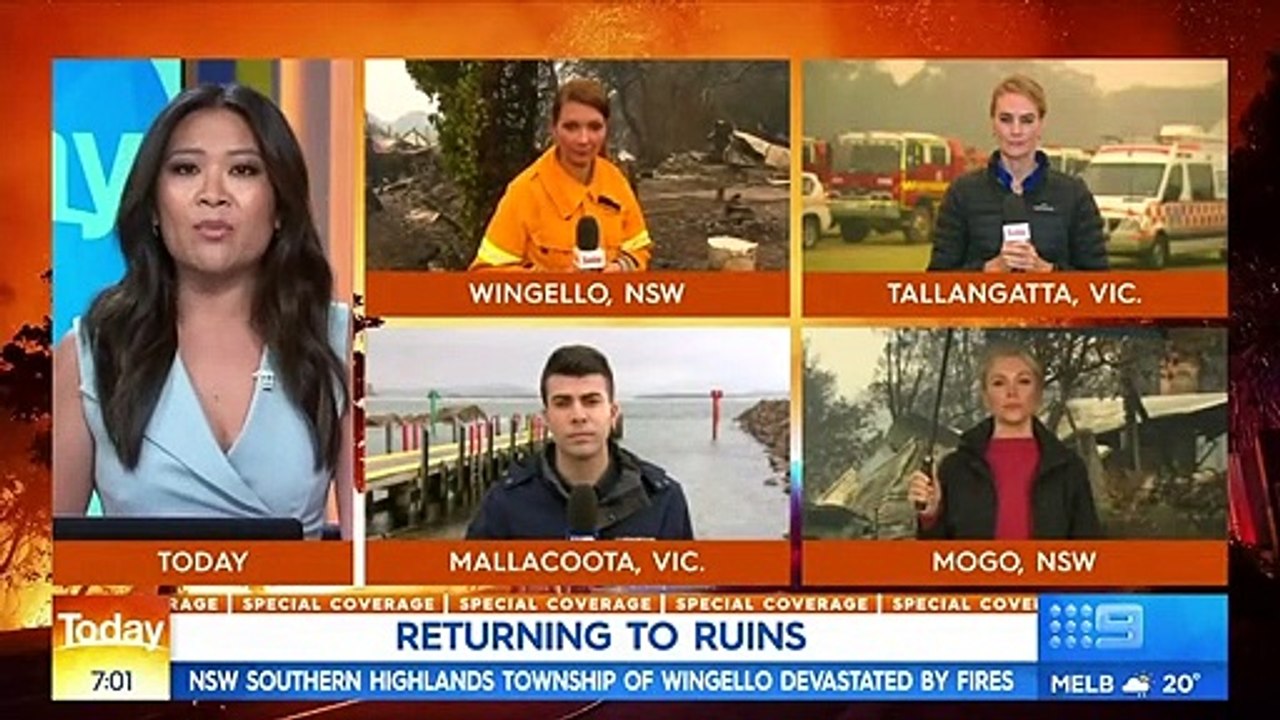 Australian bushfire towns wake to rain, threat of mega-fire looms _ Nine News Au