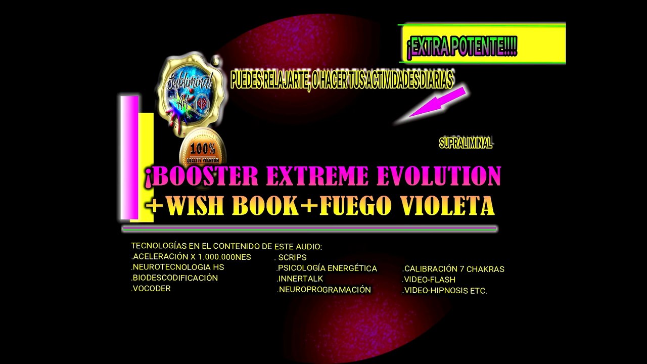 ✅ BOOSTER EXTREME EVOLUTION 2º SIN HIPNOMEDITACIÓN + WISH BOOK + DESCONECTAR DE LA MATRIX + FUEGO VIOLETA + RAYOS CÓSMICOS ETC !!! SÚPER EFECTIVO !!! ✅