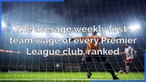 Premier League - The average weekly first-team wage of every Premier League club, ranked