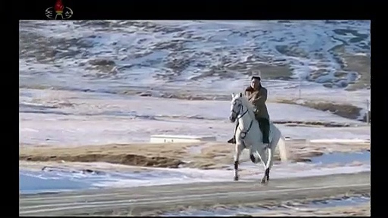 Kim Jong-Un Rides White Horse Into The Mountains