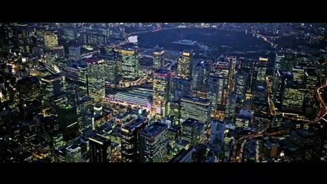 Aerial Night View of Tokyo and Yokohama, Japan