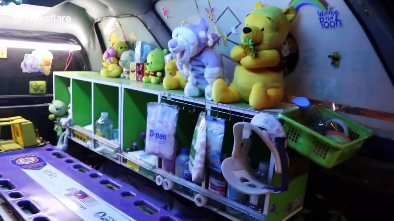Thai paramedic decorates ambulance with cuddly toys to relax patients