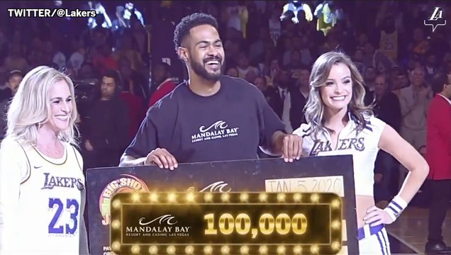 Lakers Fan Hits Half-Court Shot To Win $100,000