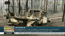Bomberos australianos siguen en la lucha contra incendios forestales